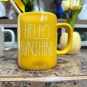 Rae Dunn Bright Yellow Hello Sunshine Mug